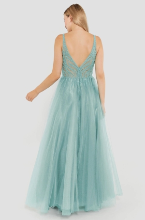 Swing női ruha, ujjatlan, gyöngyös, hosszú, alul necc