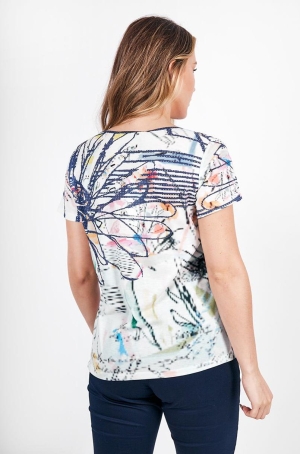 Kalisson női felső, kereknyakú, rövidujjú, batikolt