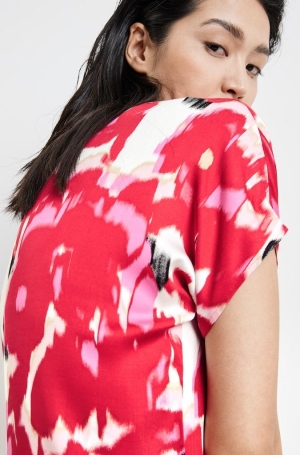 Taifun női felső selyem,japánujjú,kereknyakú