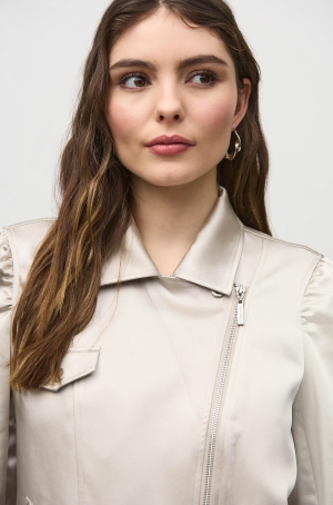 Joseph Ribkoff női kabátka szatén,raffolt ujjú,rakott vállú,cipzáros