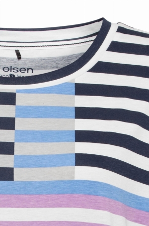 Olsen női felső, kereknyakú, 3/4-es ujjú, húzott aljú