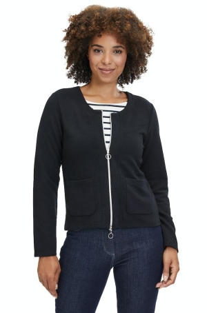 Betty Barclay női kabátka, kötött, chanel, cipzáros, rátett zsebes