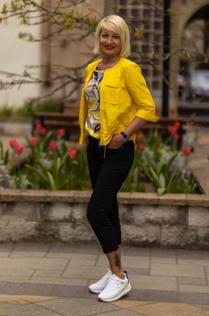 Betty Barclay női nadrág vászon öves