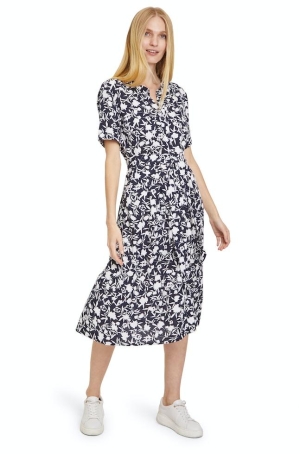 Betty Barclay női ruha, ingruha, végig gombos, gallér nélküli, rövidujjú