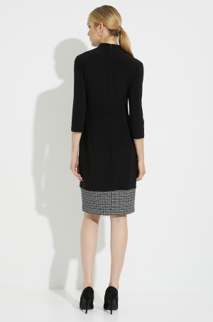 Joseph Ribkoff női ruha, szövetbetétes, zsebpatnis, derékban vágott, garbónyakú