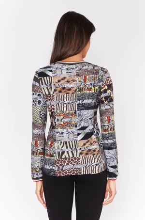 Dolcezza női felső, V-nyakú, hosszúujjú, passzés ujjú, passzés nyakú