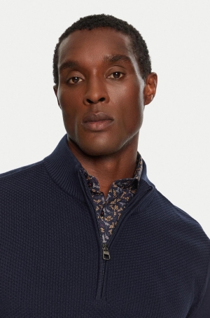 Pierre Cardin férfi pulóver, kereknyakú, kötött