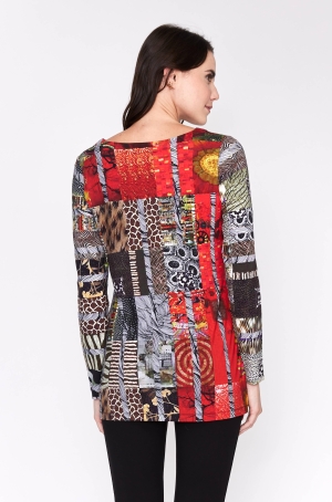 Dolcezza női tunika, kereknyakú, hosszúujjú, oldalt hasított