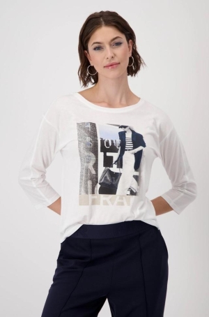 Monari női felső 3/4-es ujjú,női alakos,strasszos