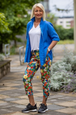 Erfó női ing len, hosszított,rövidujjú