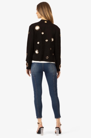 Apart női kabátka, ringlivel díszített, velúr