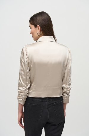 Joseph Ribkoff női kabátka szatén,raffolt ujjú,rakott vállú,cipzáros