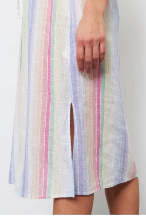 Gerry Weber női ruha, len, ingruha, megkötős, 2 oldalt hasított