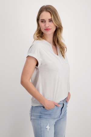 Monari női felső, lurex, spicces, ujjatlan, mellzsebes