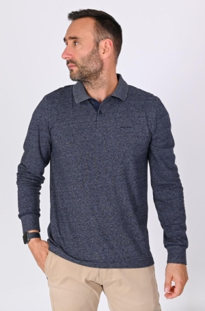 Pierre Cardin férfi ingpulóver, cipzáros-galléros, hosszúujjú