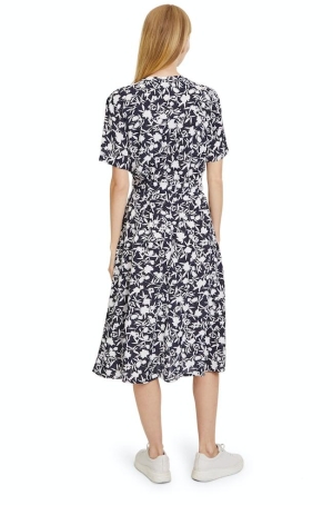 Betty Barclay női ruha, ingruha, végig gombos, gallér nélküli, rövidujjú