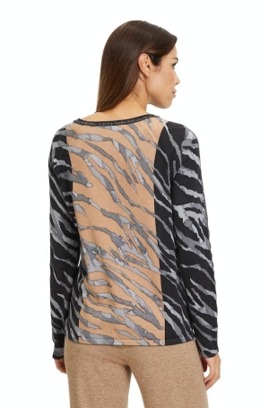 Betty Barclay női felső, kereknyakú, alul húzott, elöl köves