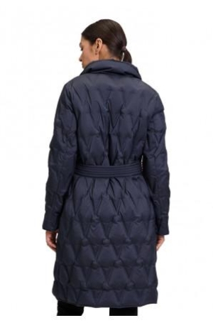 Betty Barclay női kabát, toll, káró-steppelt, állógalléros, megkötős