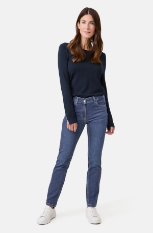 Gerry Weber női nadrág, farmer, hosszú, ezüstcsíkkal díszített