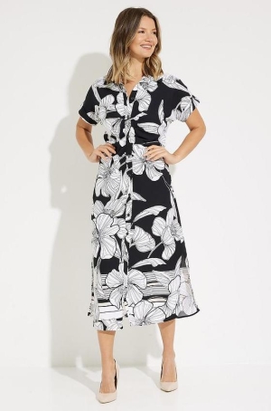 Josepf Ribkoff női ruha japánujjú,galléros,végig gombos,raffolt elejű