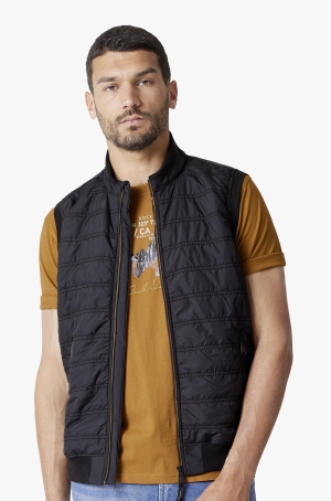 Casamoda férfi mellény, steppelt, cipzáros, állógalléros