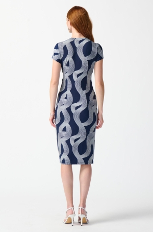 Joseph Ribkoff női ruha rövidujjú, midi,elől átlapolt