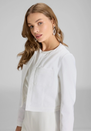 Swing női kabátka, chanel, gombnélküli, farmer