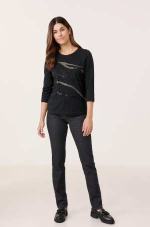 Gerry Weber női felső 3/4-es ujjú,kereknyakú,elején flitteres,strasszos