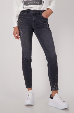 Monari női nadrág 5 zsebes,farmer,hosszú,szegecses-köves