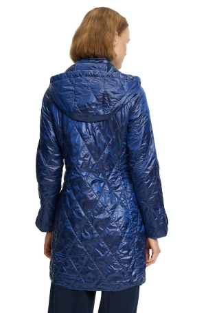 Betty Barclay női kabát, steppelt, kapucnis, oldalt patentos