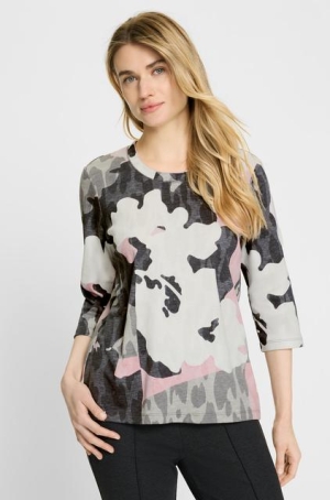 Olsen női felső 3/4-es ujjú,kereknyakú,