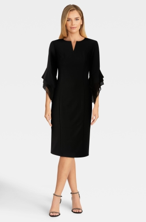 Joseph Ribkoff női ruha egyenes,tölcsérujjú,spicces nyakú