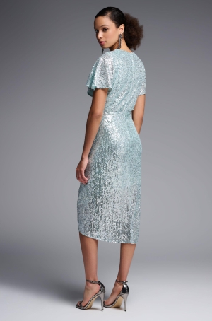 Joseph Ribkoff női ruha elején átlapolt,csupaflitter