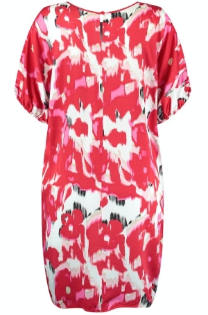 Taifun női ruha selyem,bő,kereknyakú,gumis ujjú