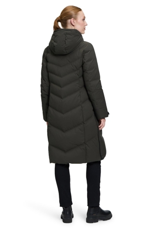 Betty Barclay női kabát, toll, hosszú, steppelt, oldalt cipzáros, kapucnis