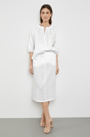 Gerry Weber női blúz, paraszt, len, fodros nyakú, 3/4-es ujjú