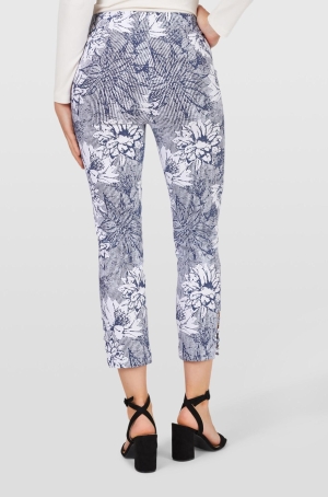 Robell női nadrág capry oldalt rácsos szár