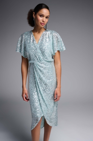 Joseph Ribkoff női ruha elején átlapolt,csupaflitter