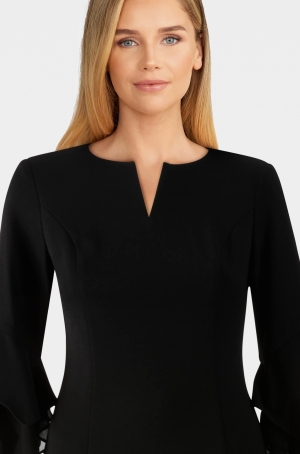 Joseph Ribkoff női ruha egyenes,tölcsérujjú,spicces nyakú