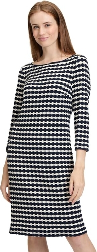 Betty Barclay női ruha, kereknyakú, 3/4-es ujjú, vállán fémdíszek