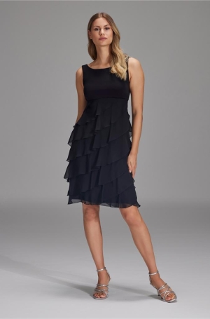 Swing női alkalmiruha  /ujjatlan, fodros,/