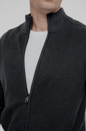 Pierre Cardin férfi kardigán, állógalléros, cipzáros