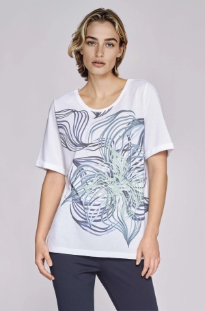 golléhaug női felső, rövidujjú, kereknyakú