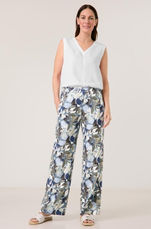 Gerry Weber női nadrág, len, svédzsebes, egyenes, hosszú