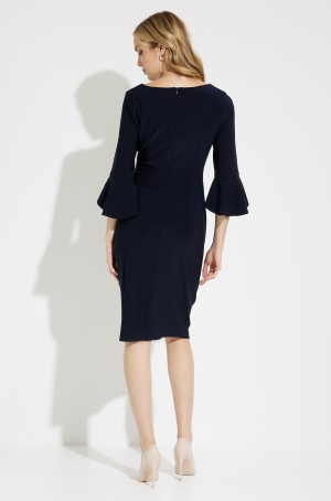 Josepf Ribkoff női ruha midi,3/4-es loknis ujjú,raffolt elejű