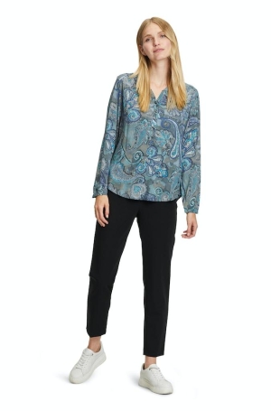 Betty Barclay női felső hosszúujjú, V-nyakú, törökmintás