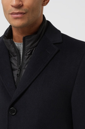 Digel férfi kabát, 7/8-os szövet, szélfogós, 50% gyapjú