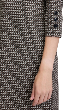 Betty Barclay női ruha, kereknyakú, egyenes, ujján gombos