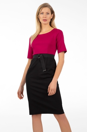 Apart női ruha r.ujjú,szatén öves