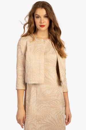 Apart női blézer 3/4-es ujjú,brokát minta